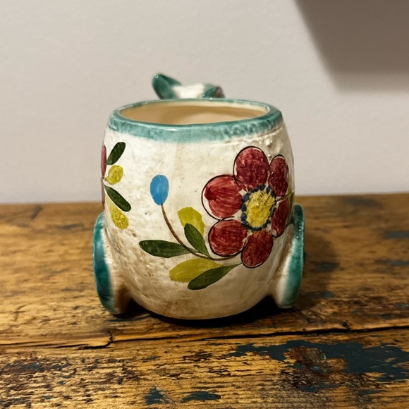 Handcrafted Ceramic Donkey Planter with Floral Design - Picture 3 of 7